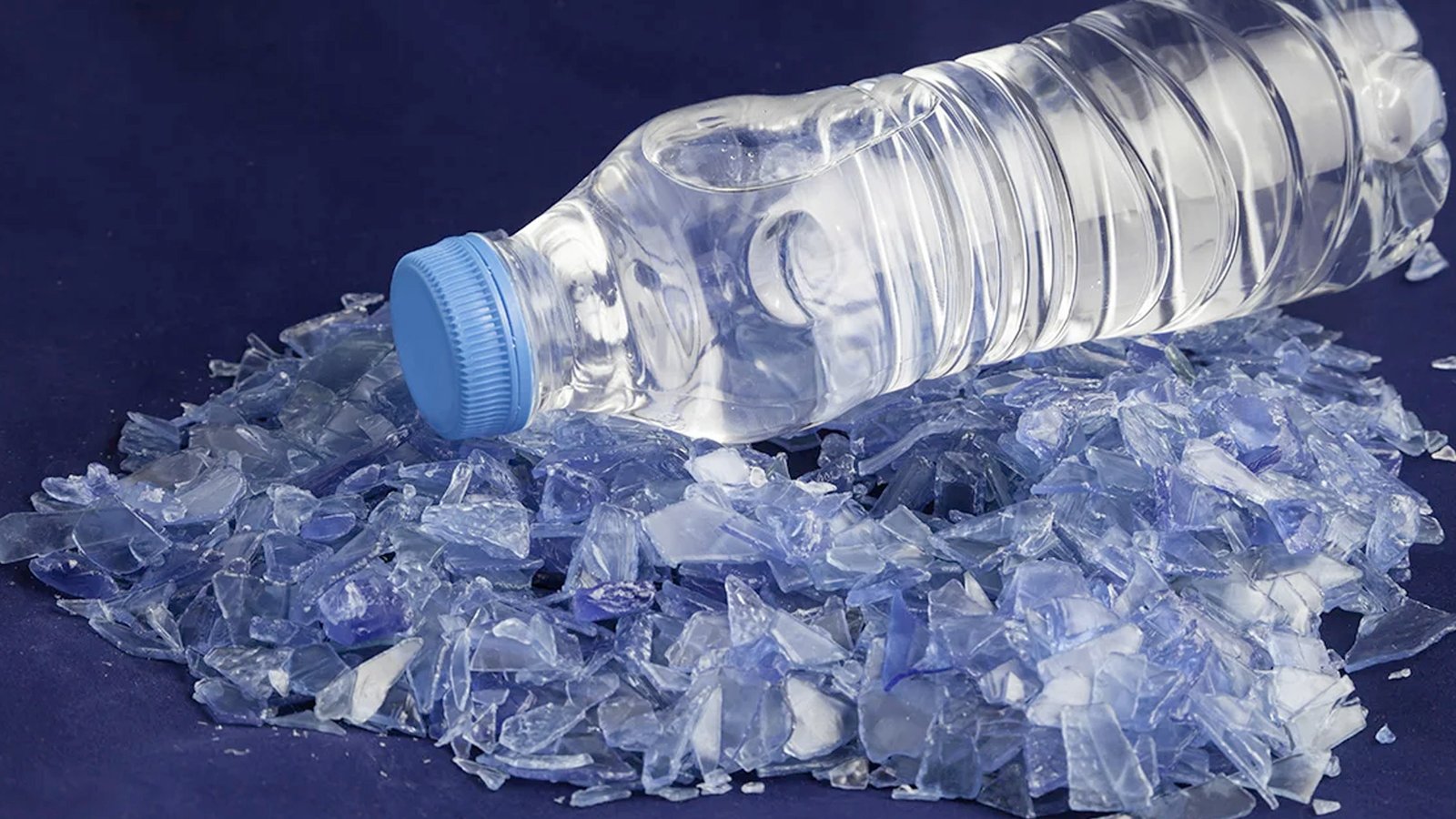 Recycling facility with solar panels background